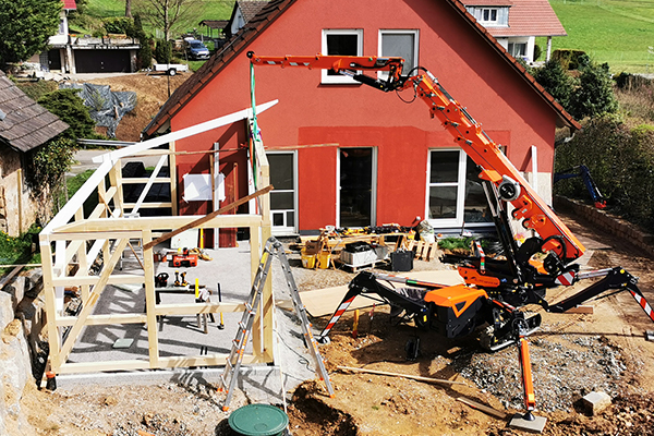 Positionierung von sperrigen Gartenhauselmenten
