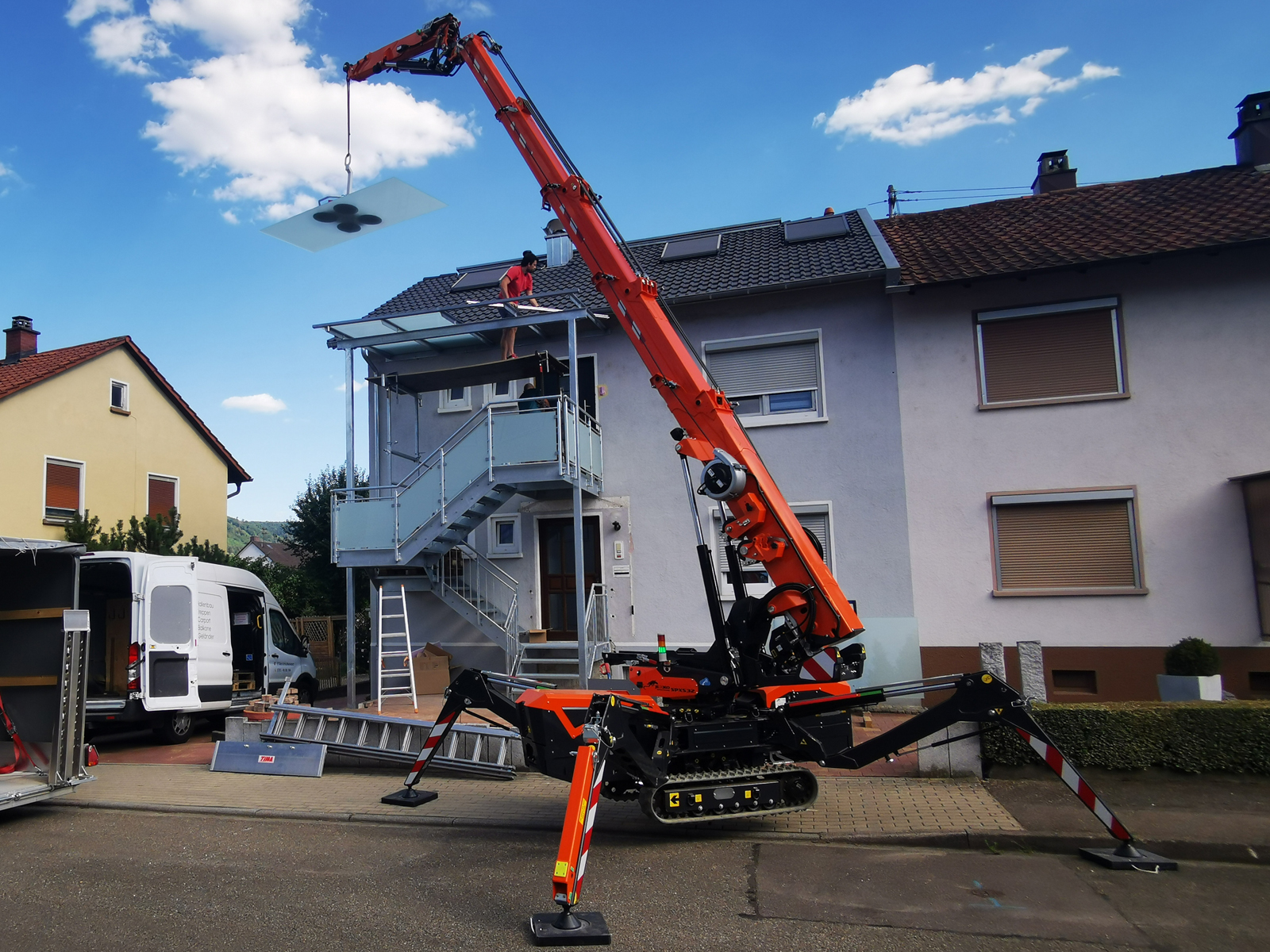 Dachverglasung eines Stahltreppenaufgangs
